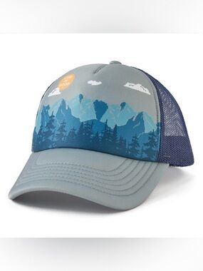 Adult Mountain Forest Scene Life Is Good Trucker Hat NEW W TAGS